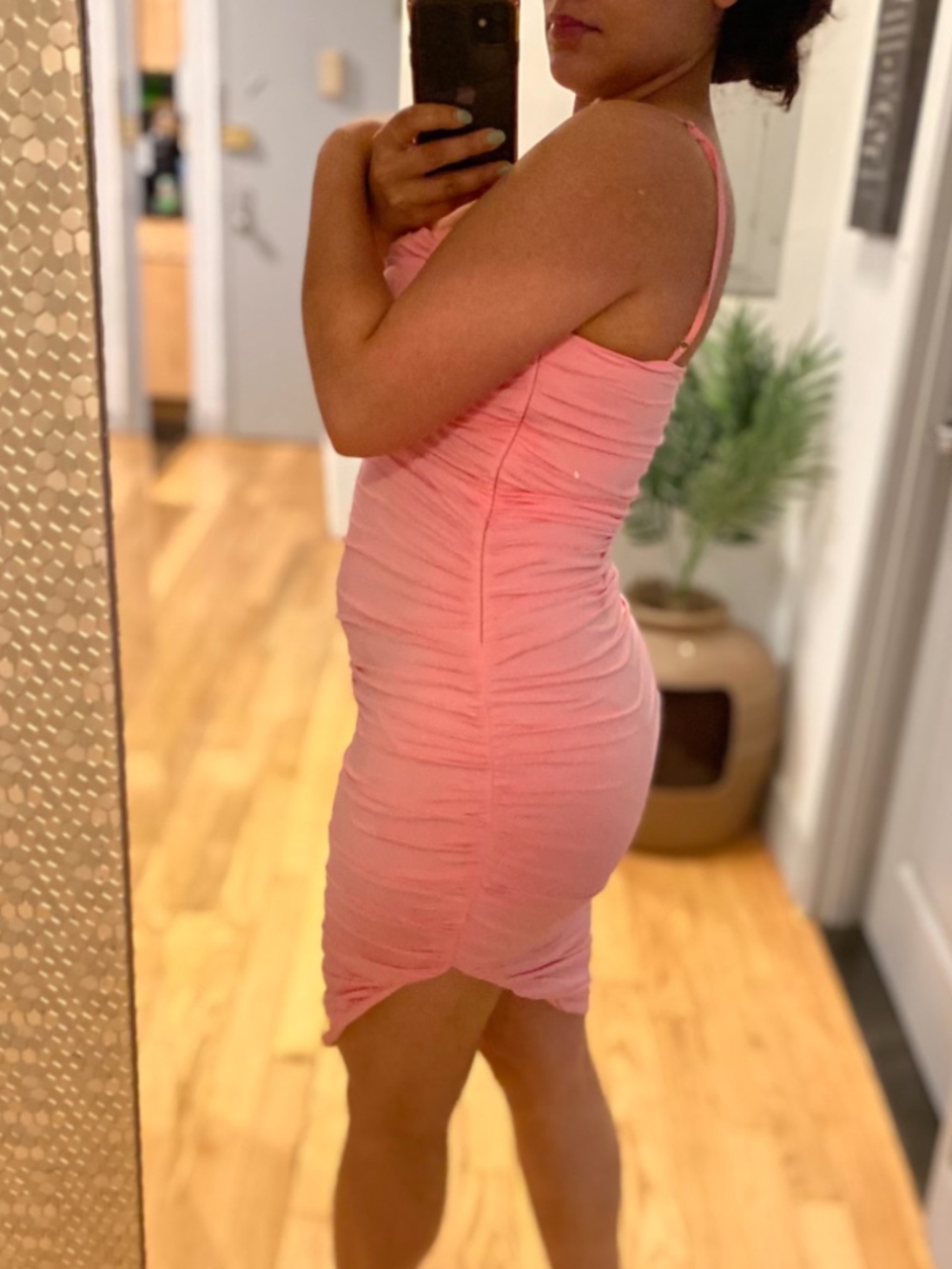 Parthea Pink Ruched Bodycon Dress - Picture 5 of 12